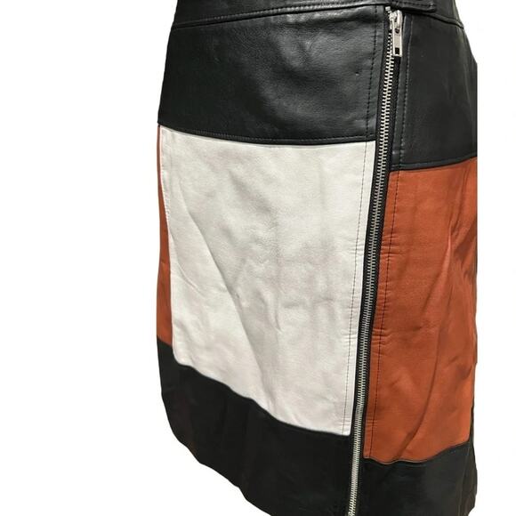 Inc International Concepts Skirt Colorblocked Faux-Leather Size 6 - Picture 4 of 6